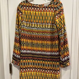 Veronicam - Multicolored long sleeve Shrift Dress - Size Small